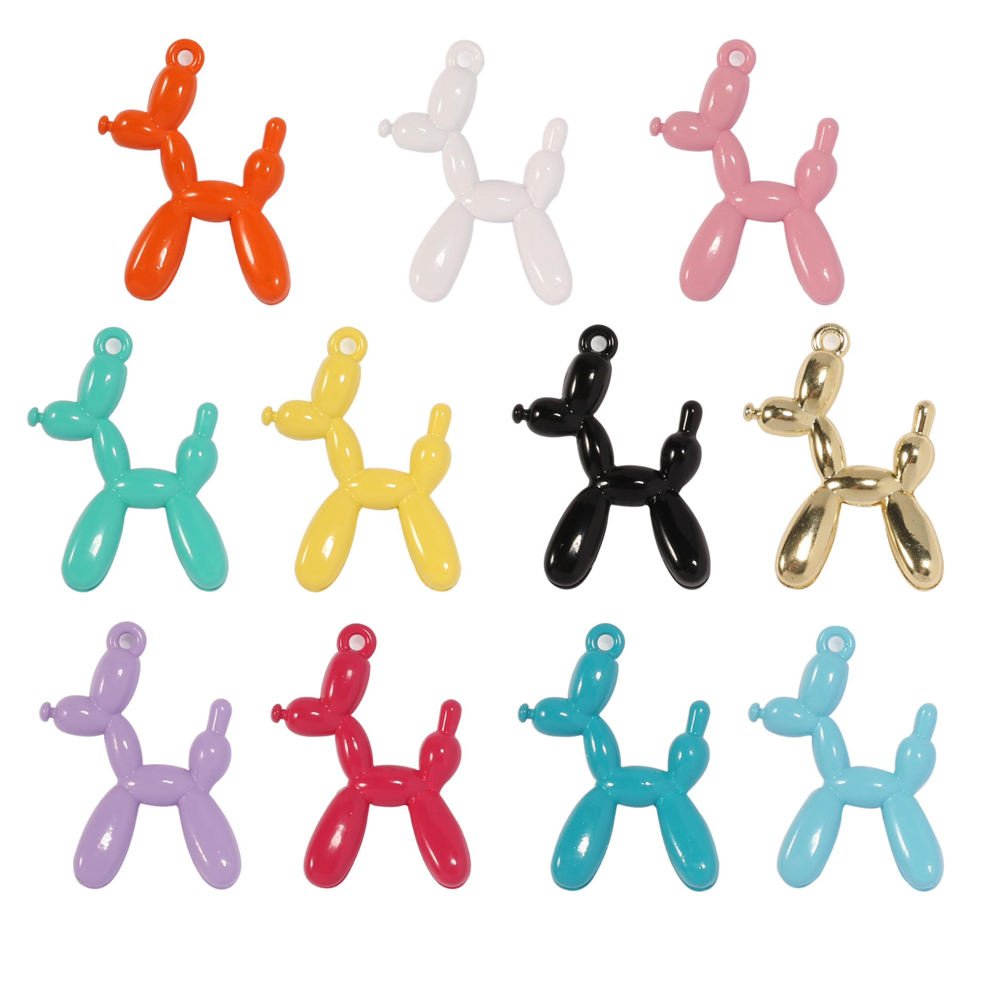 Cross-border exclusive split balloon dog zinc alloy glossy paint pendant, pendant, bracelet, necklace DIY jewelry accessories pic 3
