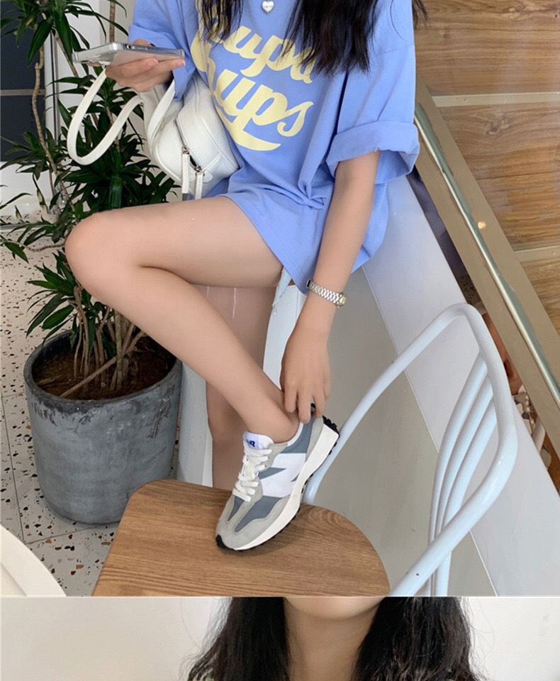 宽松圆领中长款短袖T恤女夏季时尚韩版棉质舒适减龄休闲上衣代发详情9