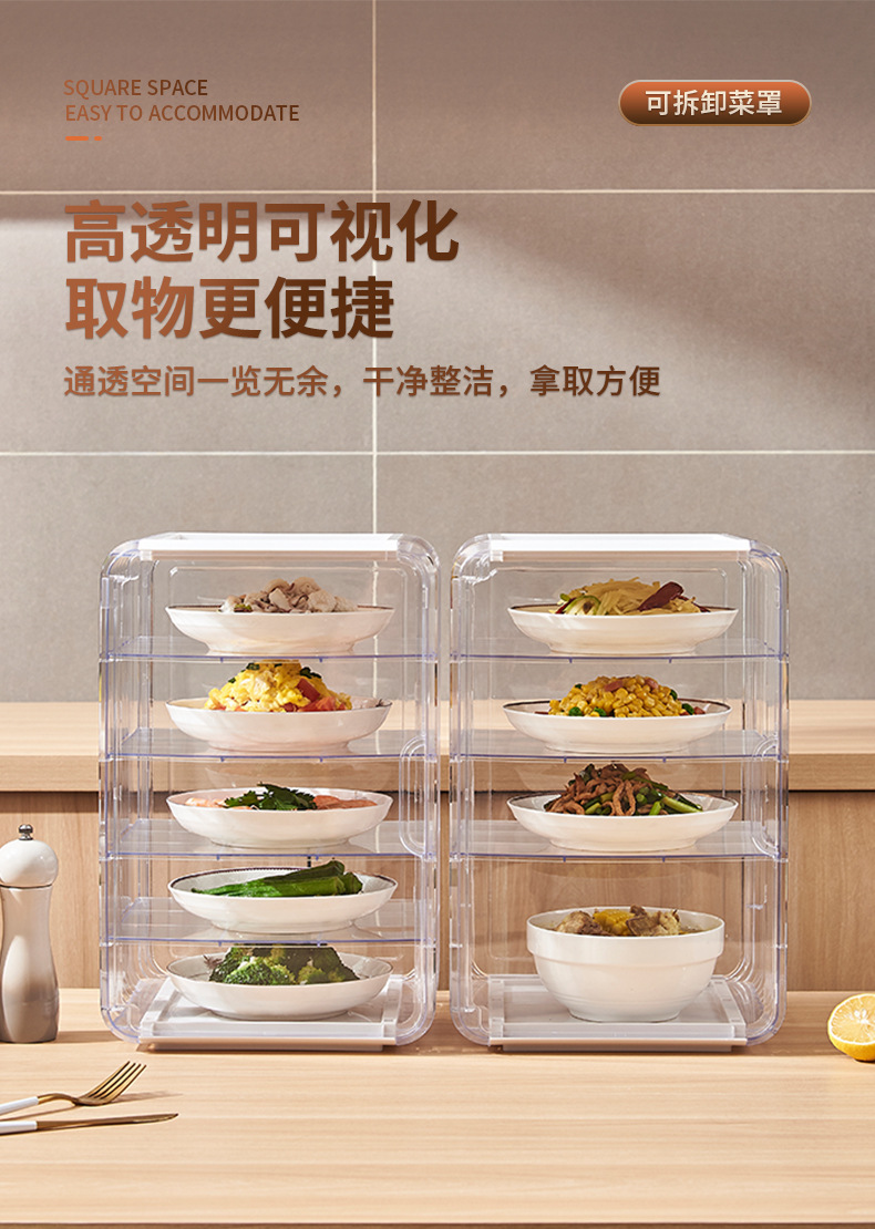 New type of insulated food cover, household plastic multi-layer insulated lunch box, leftover food preservation and storage, dust-proof food cover pic 11