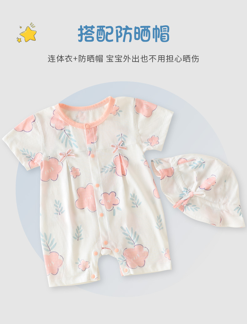 婴儿夏季短袖连体衣纯棉春夏宝宝衣服薄代发安阳婴童装中国风详情2