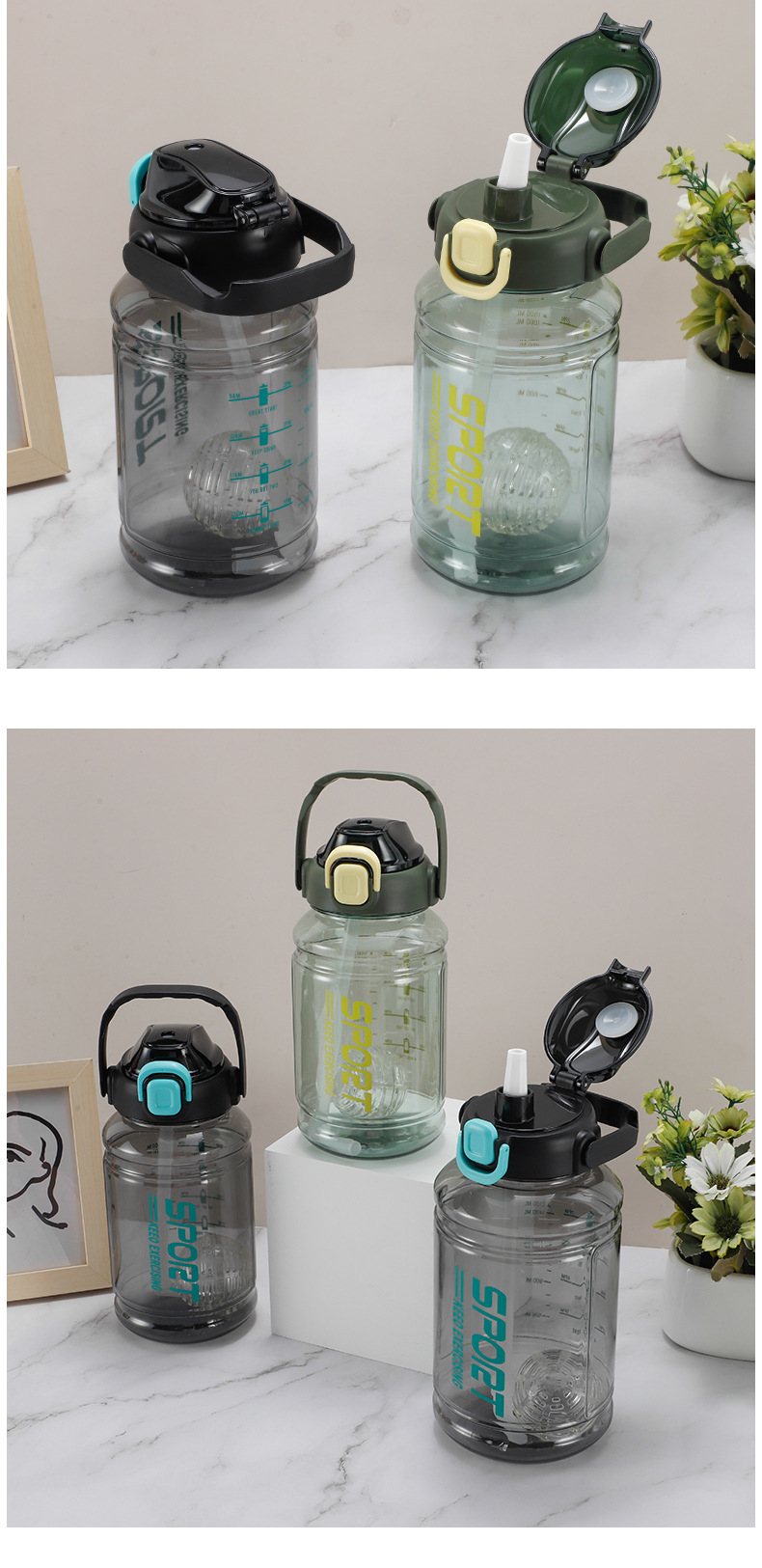 夏季便携耐高温随手杯太空杯简约弹盖塑料杯男女生高颜值水杯子详情11