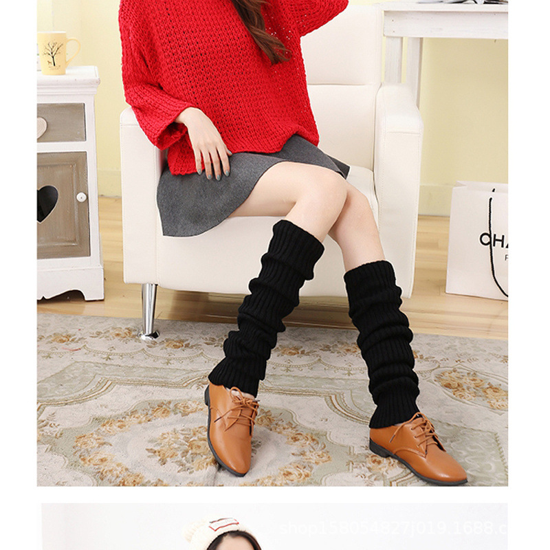 Long, knee-high pile socks for warmth, long and thick woolen socks, leg covers for women to stretch cold legs in autumn and winter pic 3