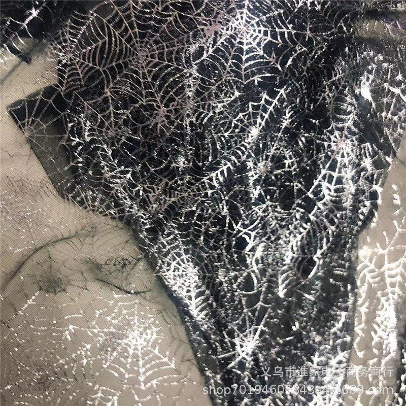 Factory direct sales of bright two-color spider web lace Halloween fabric background tablecloths, clothing accessories pic 7