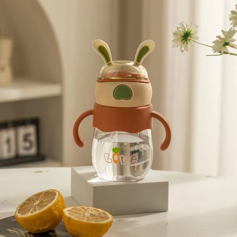 昌诺 可爱超萌兔子卡通塑料水杯儿童上学幼儿园专用2023新款学生吸管杯 塑料杯详情14