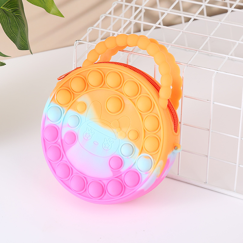 新款灭鼠先锋包包卡通公主零钱包硅胶斜挎儿童解压泡泡乐硅胶包包详情3