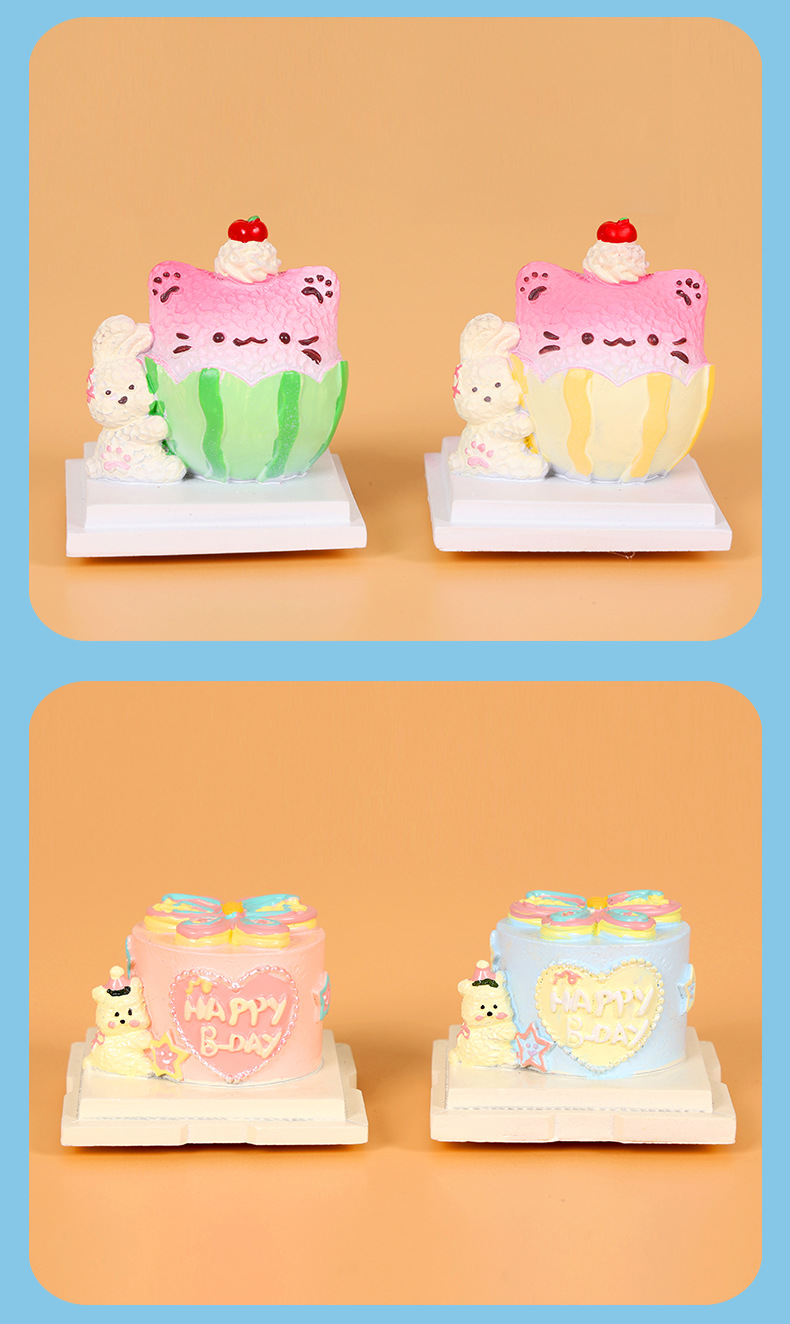 Simulated cake, food, refrigerator stickers, magnetic stickers, creative 3D stereoscopic afternoon tea, resin decorative magnetic photo stickers pic 14
