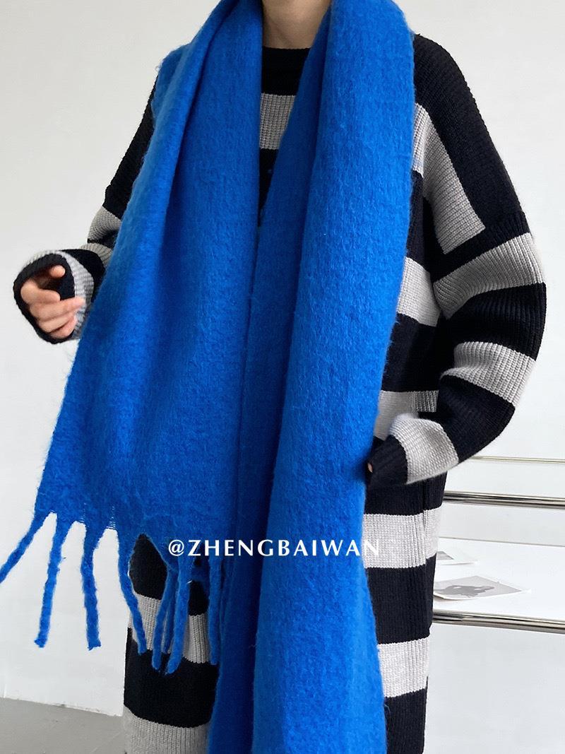 限时抢购价！马海毛绒围巾女14款经典色秋冬保暖柔软加厚围脖纯色详情8