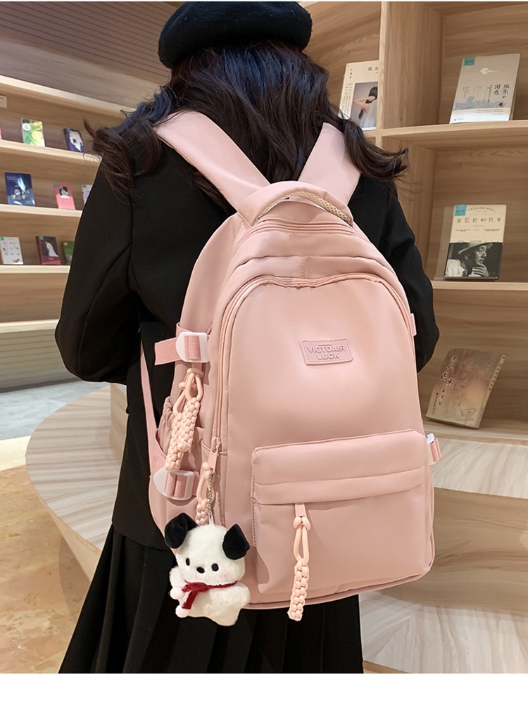 书包大容量高颜值初高中生新款双肩包大容量纯色简约防泼水背包详情10