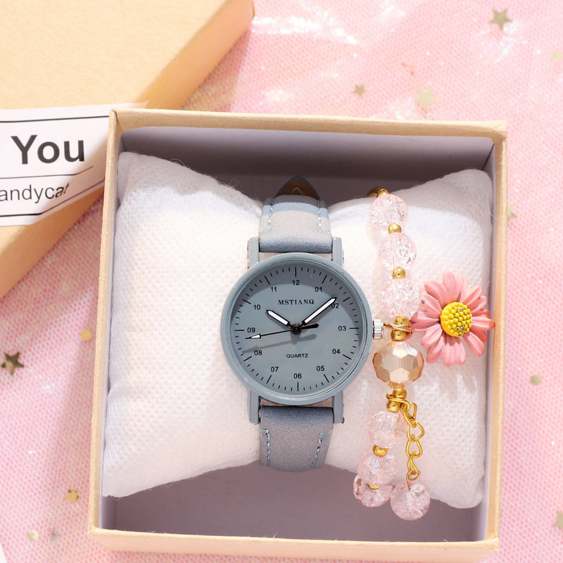 Korean-style simple and elegant ins-style watch for girls, middle school girls, fresh and simple, antique forest style for ladies pic 6