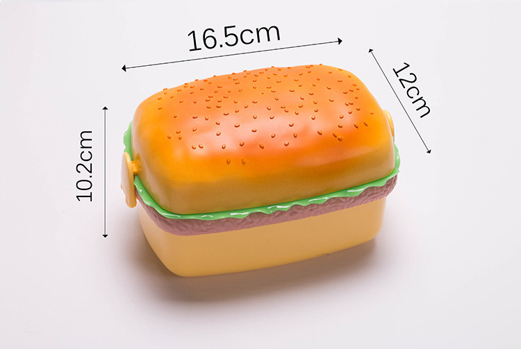 迷你创意汉堡便当盒小红书同款三层可爱搞怪便携学生外带水果餐盒详情4