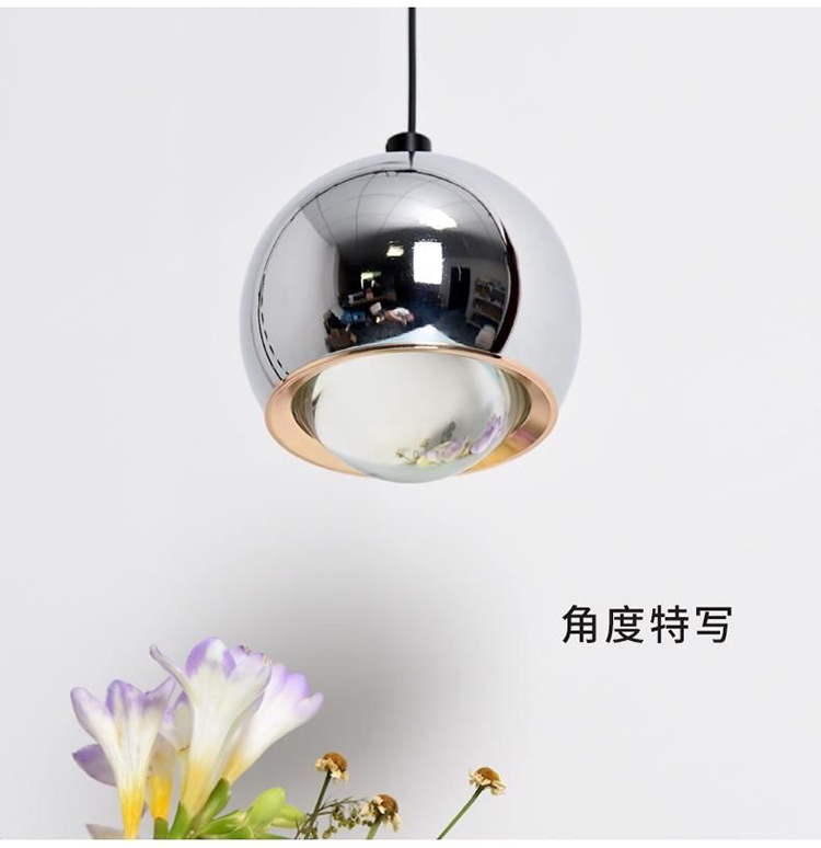 The LED telescopic suspended creative round ball pendant lamp is simple, modern and light luxury. It is a smart small hanging device for the bedside bar in the bedroom pic 20
