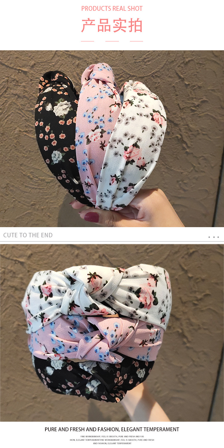 2023 Korean style/Korean-style knotting flower headband, fresh small floral headband, headwear, hair tie, pressure hair clip pic 6
