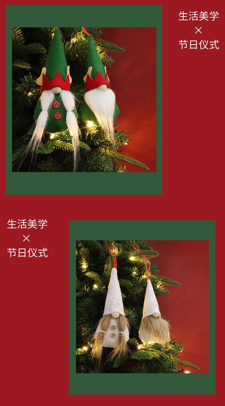 Christmas decoration ornaments, Christmas tree ornaments, cute faceless dolls, forester figurines, Christmas tree small ornaments wholesale pic 4