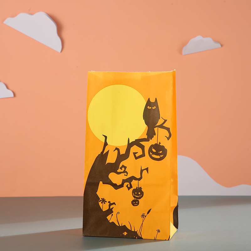 Wholesale of cross-border party kraft paper bags, hand-held paper bags, Halloween candy bags, food bags and gift bags series pic 4