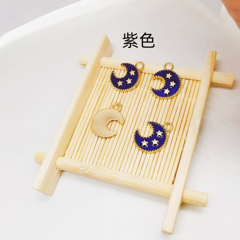 DLY jewelry accessories: Korean version exquisite zinc alloy bracelet, star and moon painting oil pendant in multiple colors pic 5