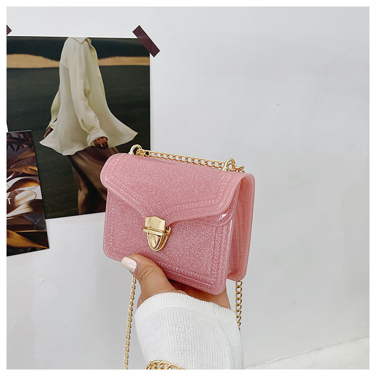 2021夏季新款PVC果冻包mini时尚花边小方包化妆包单肩斜挎ins女包详情58