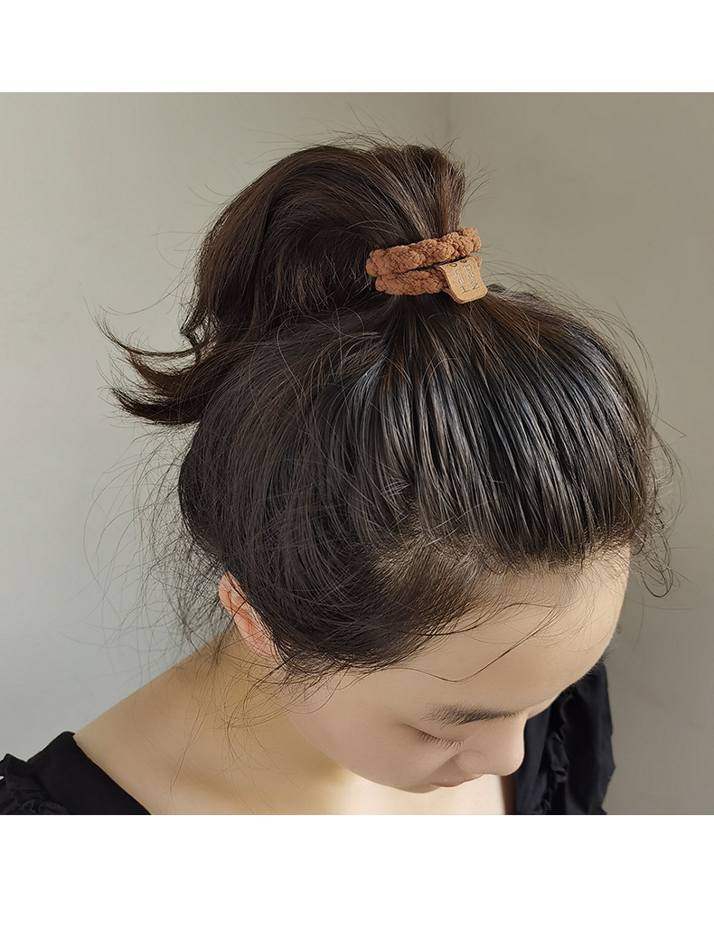 韩国锁链皮筋可爱笑脸少女扎头发绳发圈高弹力简约气质头绳发饰详情37