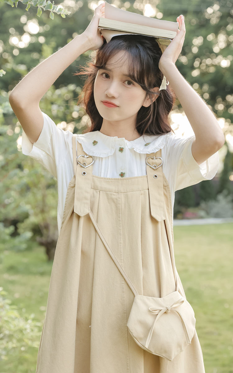 减龄小清新日系甜美可爱背带裙2024夏季新款宽松显瘦百搭连衣裙详情18
