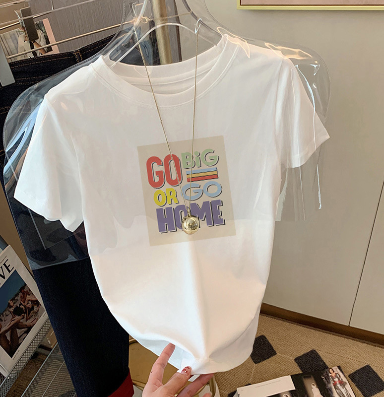 圆领短袖T恤女2025夏季新款精梳棉时尚百搭洋气减龄宽松显瘦ins潮详情27