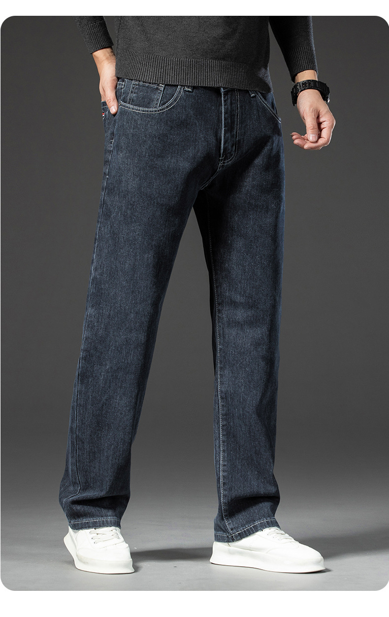 2024春夏季新品弹力高端简奢风百搭宽松直筒工艺水洗牛仔裤男士详情47