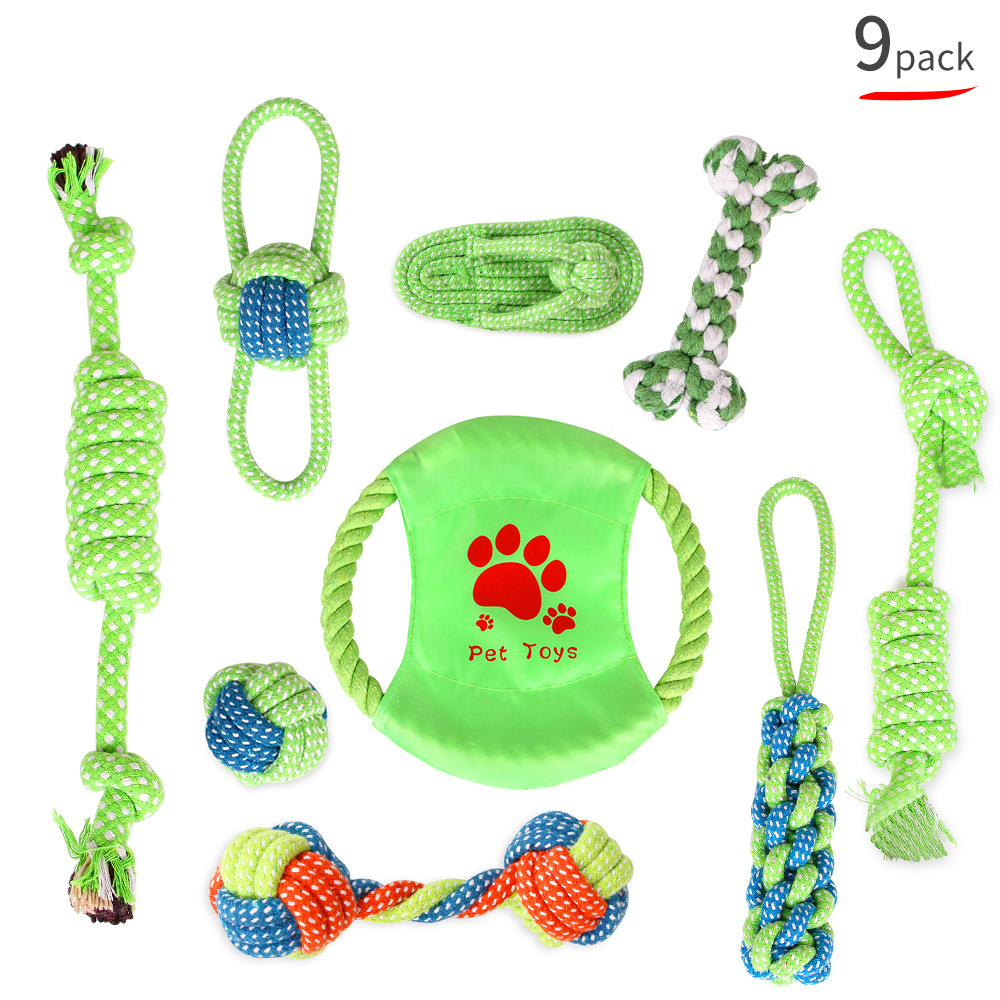 Wholesale pet teething supplies, cotton rope toys, cat and dog knot toys, dog chewable teething sets pic 11
