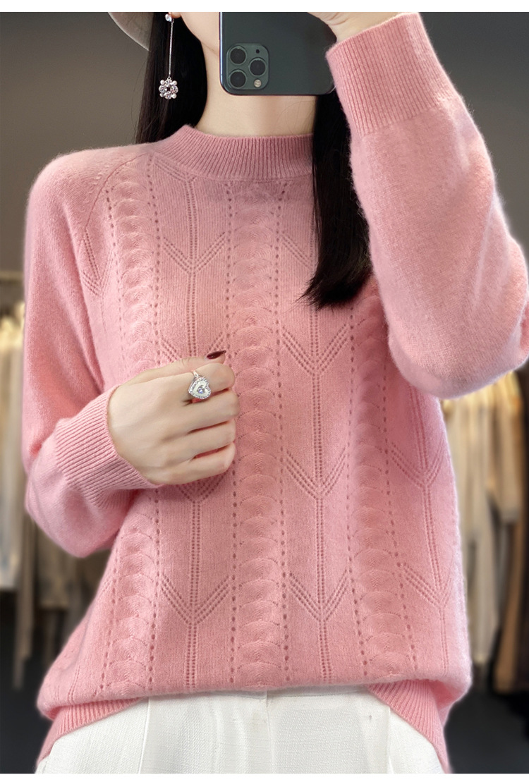 2023秋冬新款羊毛衫一线成衣圆领女士套头衫针织衫上衣打底毛衣详情22