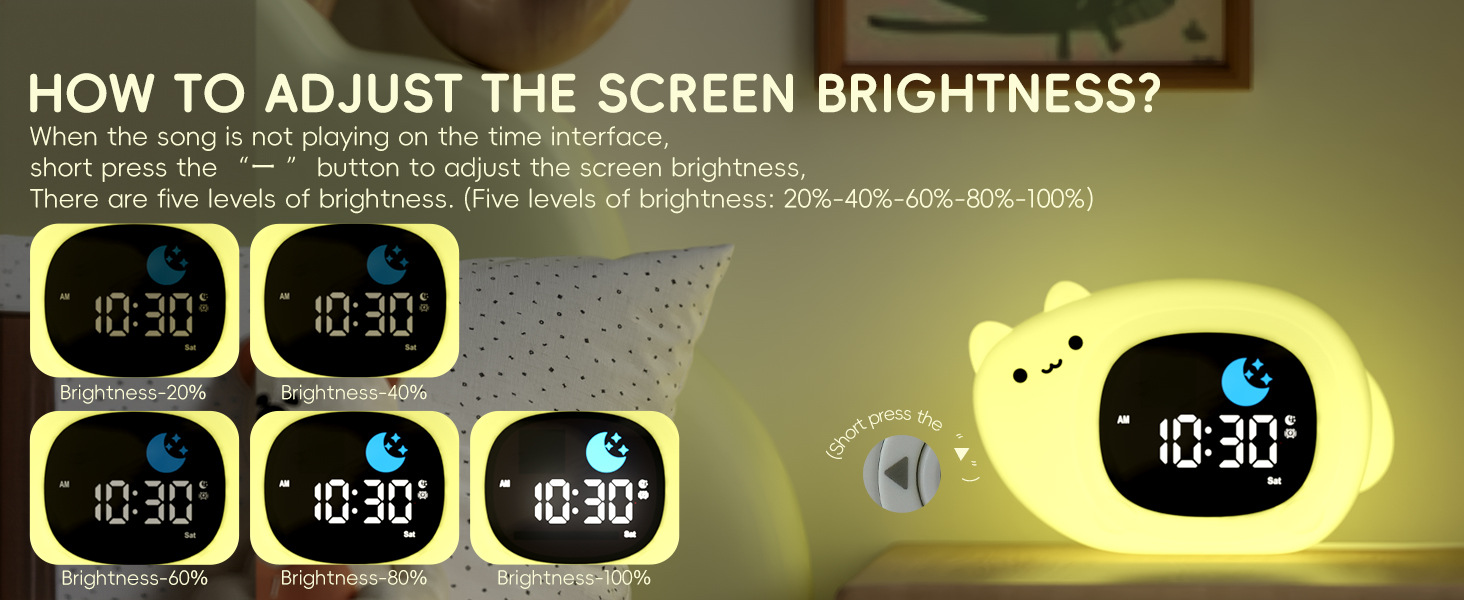 Cross-border Amazon best-selling trend products: alarm clock, breathing light, white noise sleep device, silicone night light, patting light pic 3