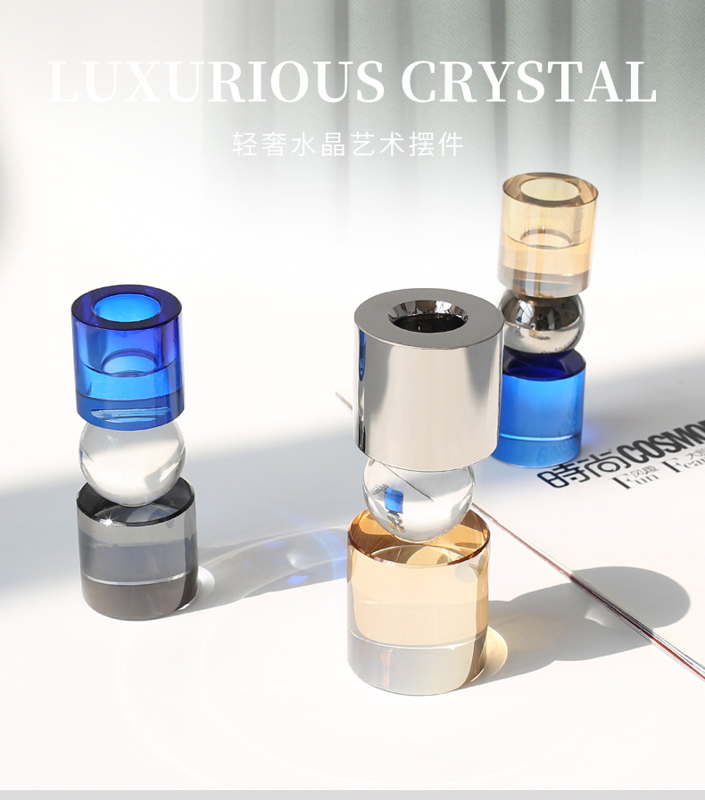 Cametti creative crystal candlestick ornaments, modern light luxury home, hotel, wedding, restaurant utensils, candle display stands pic 17