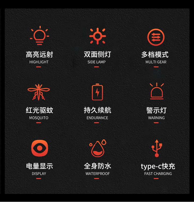 LED强光探照灯家用户外充电应急手电筒救援手提灯ABS材质远射手电详情7