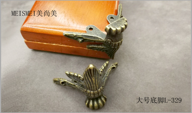 Antique base furniture, hardware base, wooden box, gift box, corner guard, alloy base, bronze color base, 1.2cm-3cm pic 16