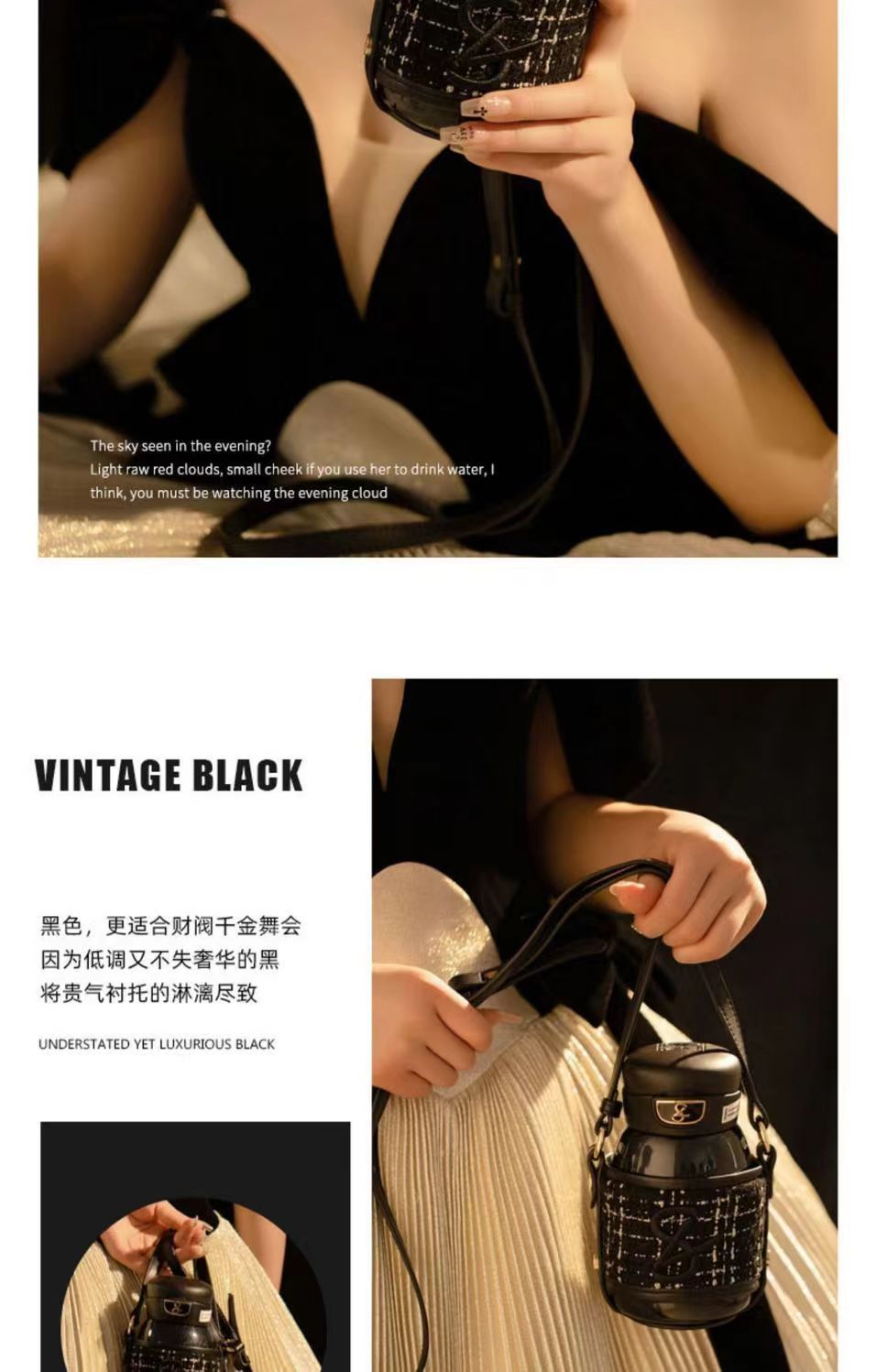 HISAYLEE小立高颜值媛悦双饮吸管水杯子保温杯杯套手拎便携女生礼详情7