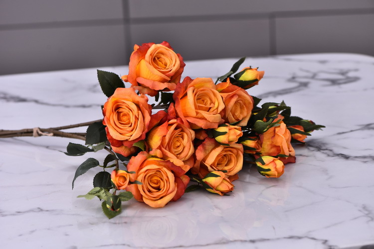 5 pieces of retro charred edge rose artificial flower decoration, artificial flower imitation dried flower, home soft decoration withered and dry, wedding Lanjin artificial rose wholesale pic 51
