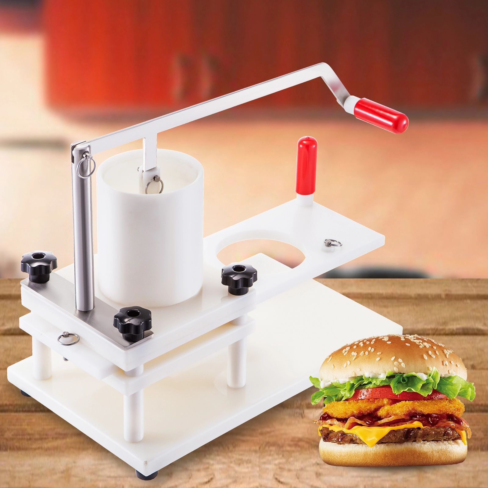 The new type of plastic hamburger forming machine, export hand-pressed PE hamburger machine and meat Patty making machine pic 2