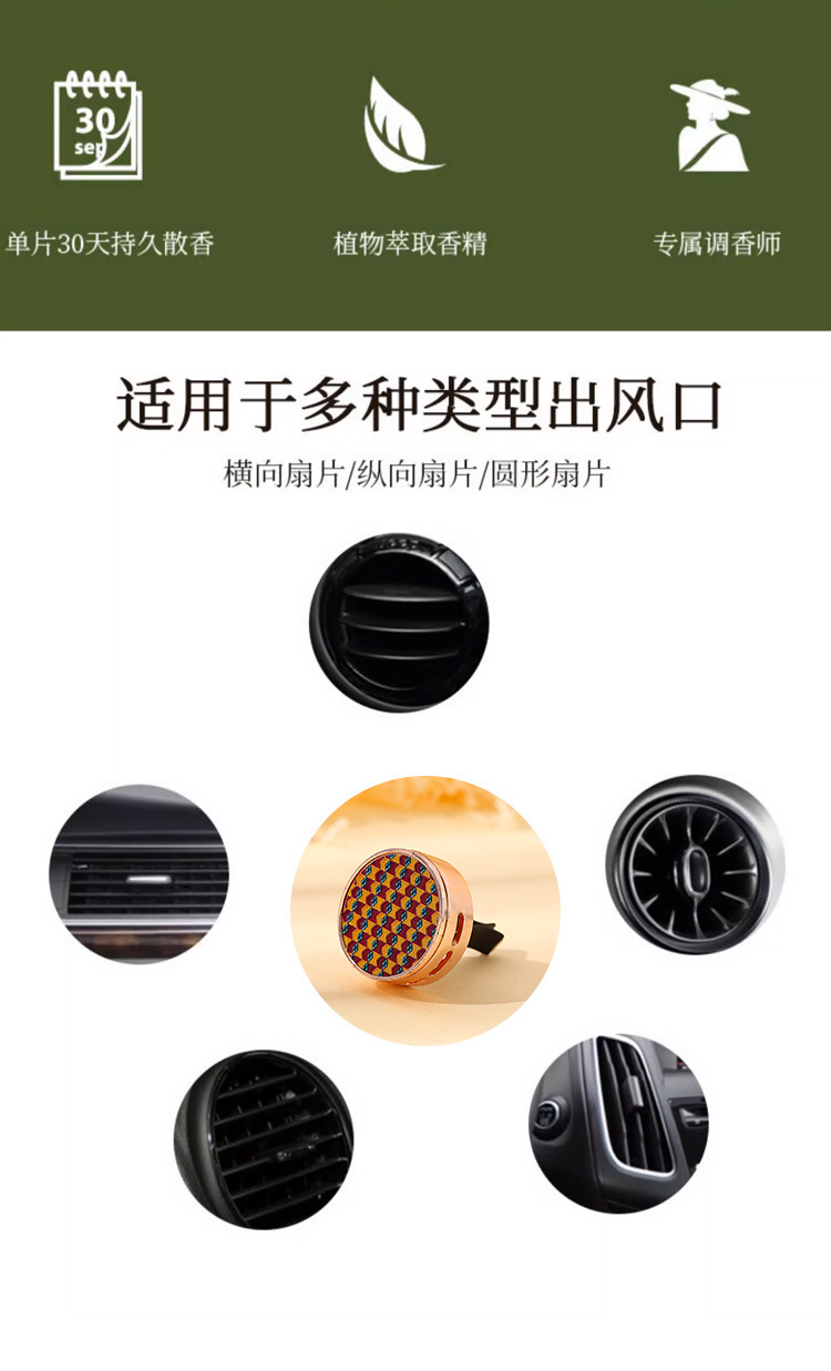车载汽车出风口香薰 锌合金原创车用内饰用品摆件香薰夹车载香薰详情7