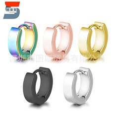 厂家钛钢时尚圆形锆石细针耳钉不锈钢电镀镶钻四爪双钻锆石耳环详情10