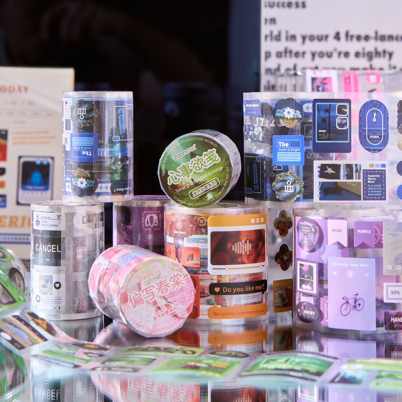 旧时确幸闪砂pet贴纸古早风零食饮料蛋糕手帐咕卡diy装饰素材贴画详情9