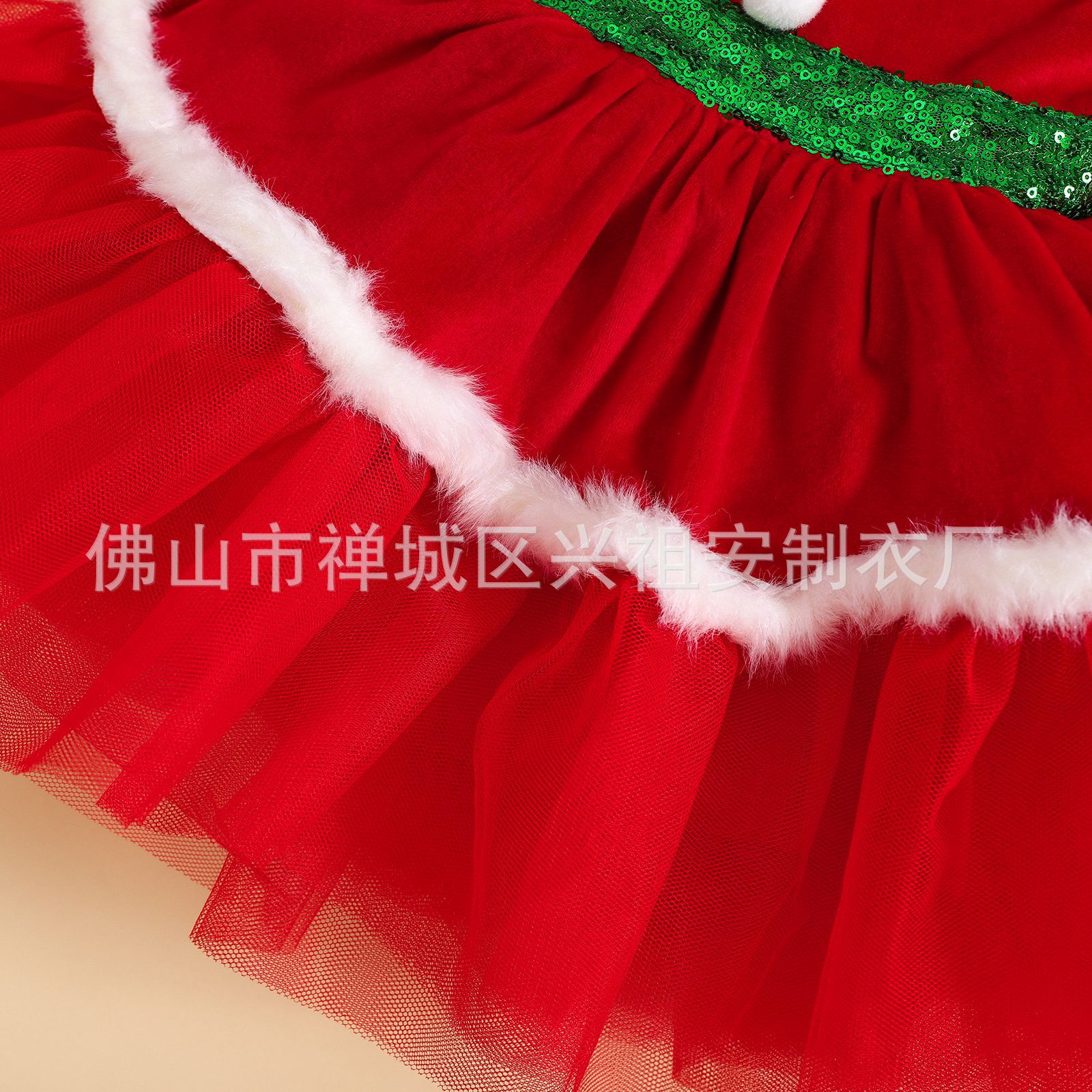 圣诞节女童童裙蓬蓬裙小童休闲小礼服女童公主裙连衣裙详情7