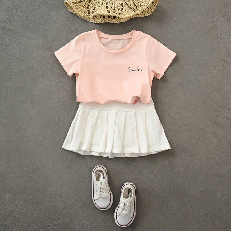 Niñas nuevo estilo versátil falda plisada pantalones vestido de verano para niños con pantalones de seguridad estilo fino falda de medio tamaño para niños pic 7