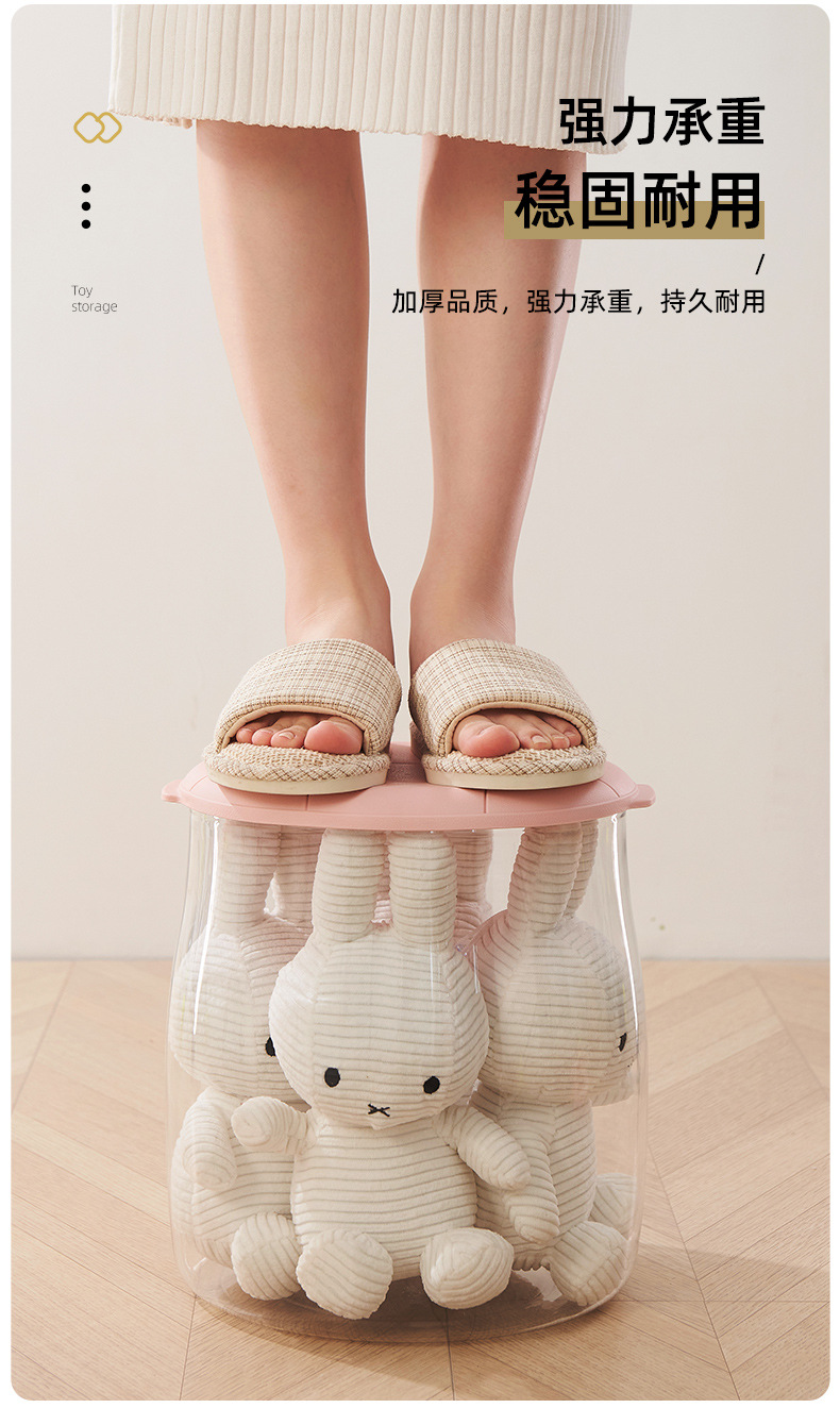 PET厨房密封防潮大号储物罐儿童玩具收纳凳储物凳透明收纳桶家用详情5