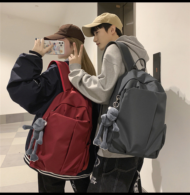 书包男大学生ins潮酷休闲简约大容量双肩包初中生高中生旅行背包详情24