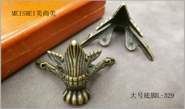 Antique base furniture, hardware base, wooden box, gift box, corner guard, alloy base, bronze color base, 1.2cm-3cm pic 18