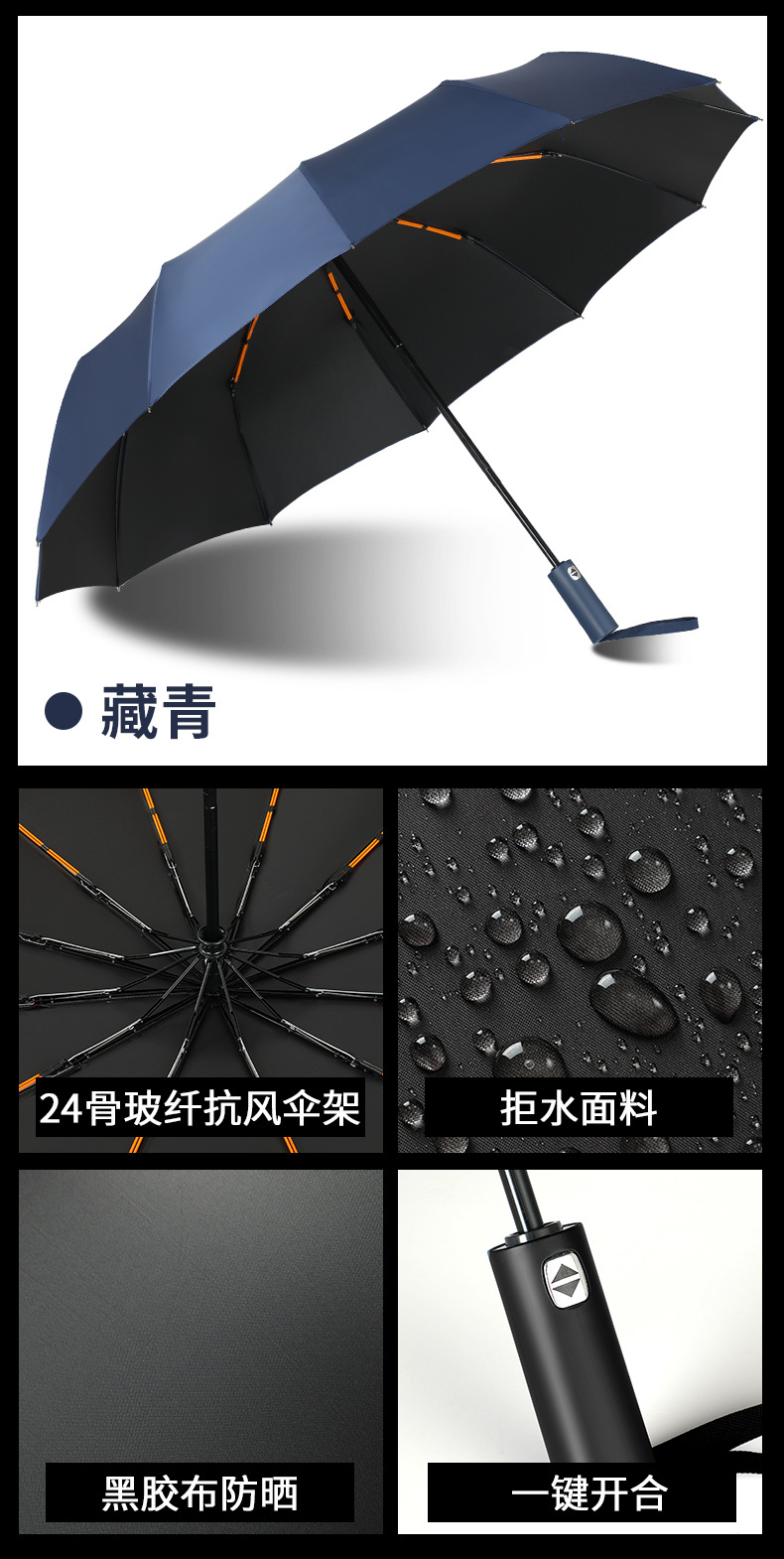 【厂家直销】雨伞定制批发可印logo图案晴雨两用太阳伞广告折叠伞详情22