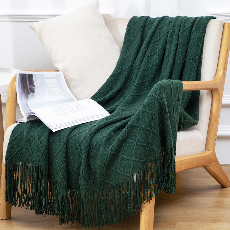 Blanket, sofa blanket, office leisure nap, air-conditioned nap blanket, bed end blanket, knitted blanket, small woolen blanket pic 15