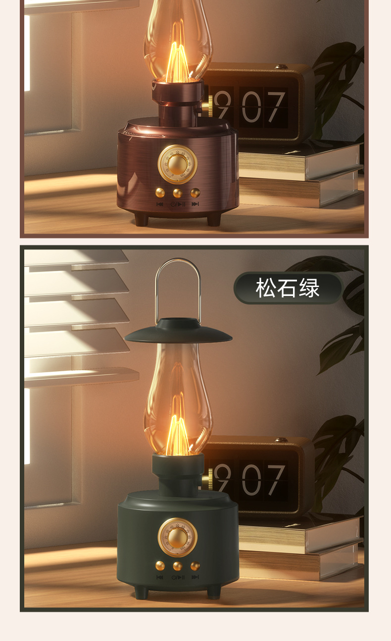 Cross-border kerosene lamp Bluetooth speaker, portable outdoor camping lamp speaker, flame atmosphere night light speaker pic 22