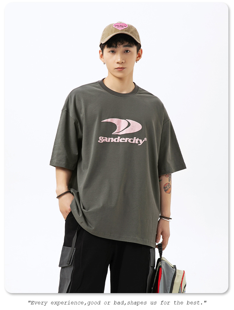 韩路男装 潮牌印花宽松短袖T恤男女夏季新款纯棉情侣美式复古体恤详情20