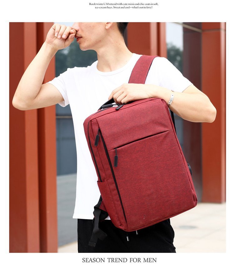 Cross-border backpacks, simple notebooks, business computer bags, campus student schoolbags, trendy travel backpacks that can be printed with logos pic 55