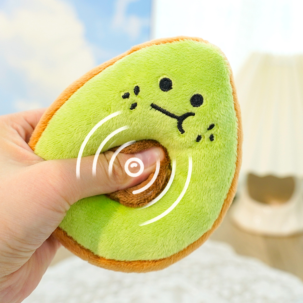 Pet plush avocado sound-making toy, Amazon bestseller, teething to relieve boredom, dog and cat manufacturer wholesale supplies pic 6