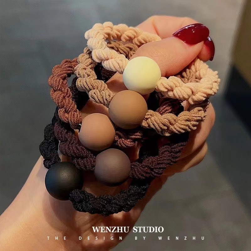 Star Korean-style simple high-tied ponytail hair tie with thick twisted high-elasticity rubber band bun hair tie 02 pic 5