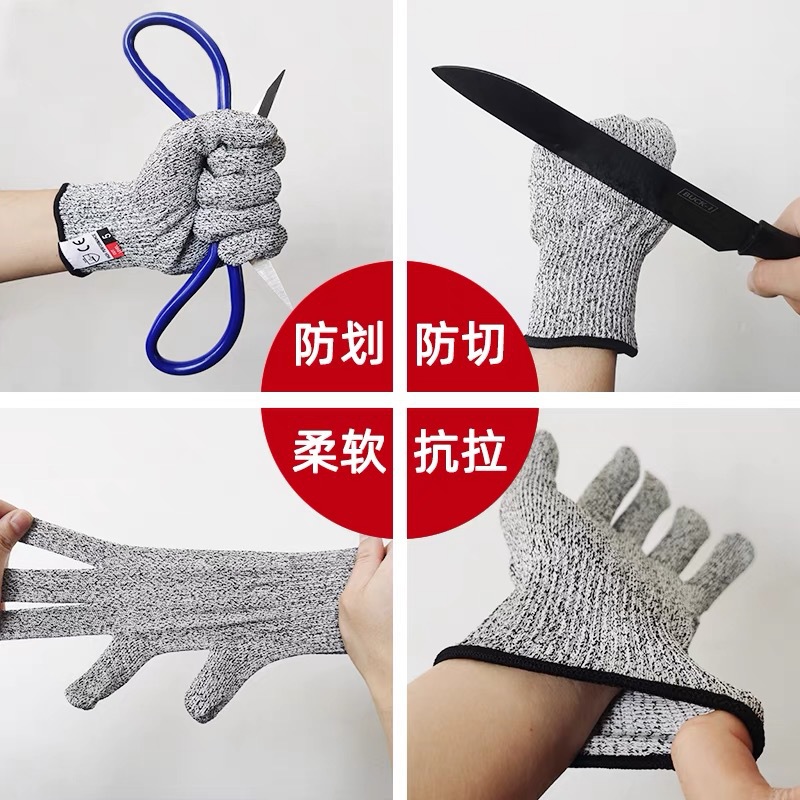 HPPE cut-resistant gloves in stock, Grade 5, suitable for outdoor gardening, puncture-resistant and wear-resistant, kitchen, slaughtering, glass cutting and scratch-resistant pic 15