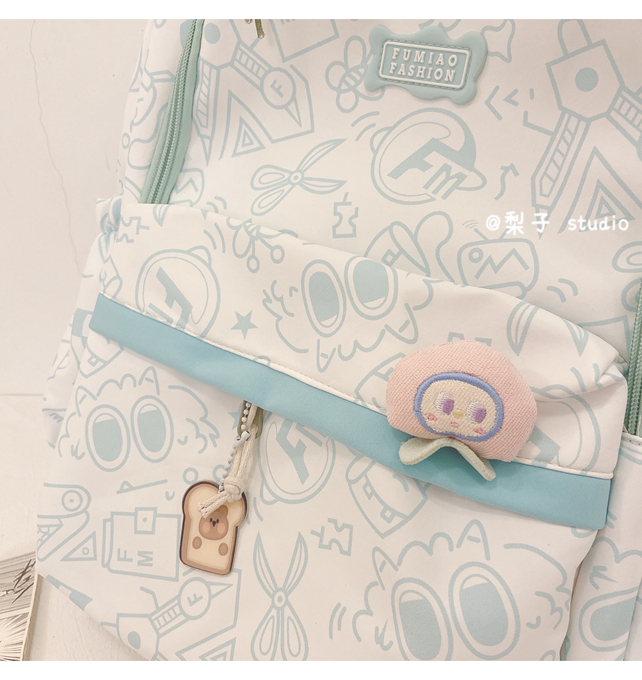 Japanese-style schoolbag for girls, Instagram, niche Harajuku graffiti design backpack, large-capacity backpack for junior high school, senior high school and college students pic 34